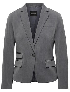 Fitted Crop Heathered Blazer