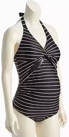 Maternity Monday: Twist-Front Halter Swimsuit - CorporetteMoms