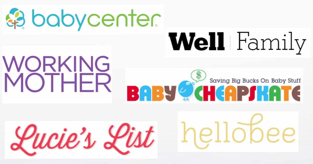 A collage of maternity blog titles