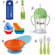 A collage of feeding products for toddler