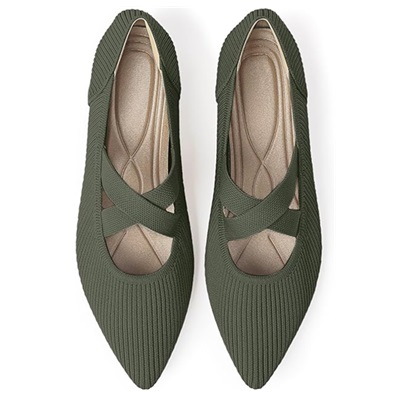 Olive strappy flats