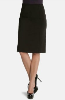 A woman wearing a \'New Flirt\' Ponte Knit Skirt