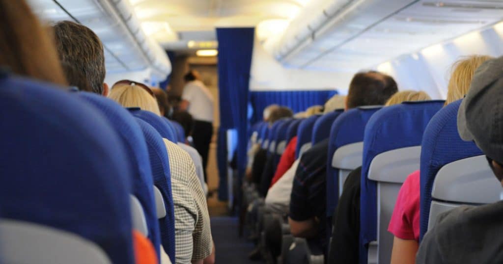 People seated in a plane