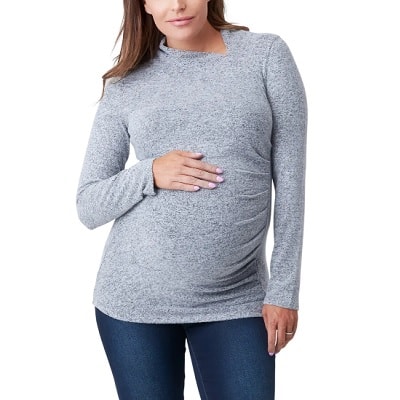 A woman wearing a Claire Maternity Sweater