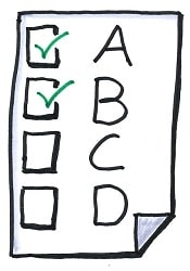 An alphabet check box