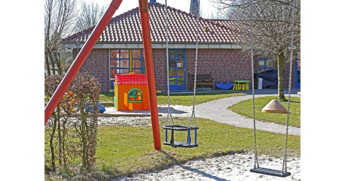Set of playground outside the house.