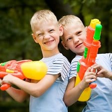 Kid with shop water gun