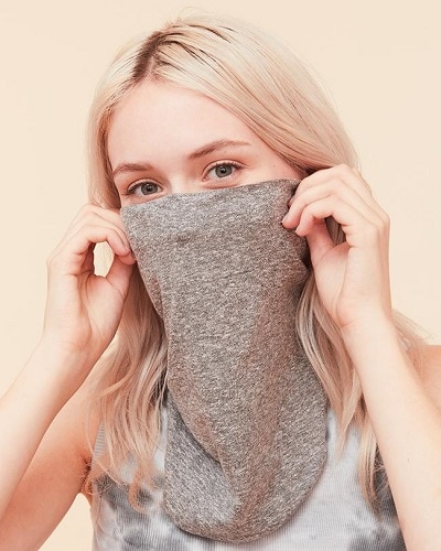 A woman wearing an Infinity Bandana