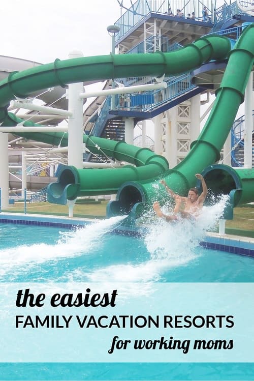 A man sliding down to the pool