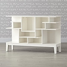 Maze Wide White Geometric Bookcase