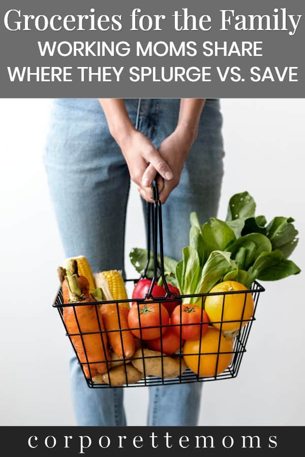 A woman carrying a basket of healthy foods