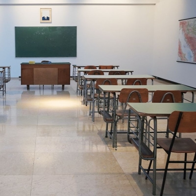 An empty school class room
