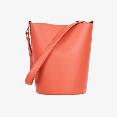 A red orange Bucket Bag