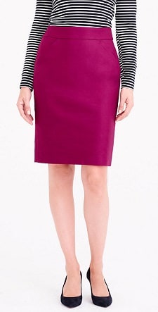 A woman wearing a Pencil Skirt in Double-Serge Cotton