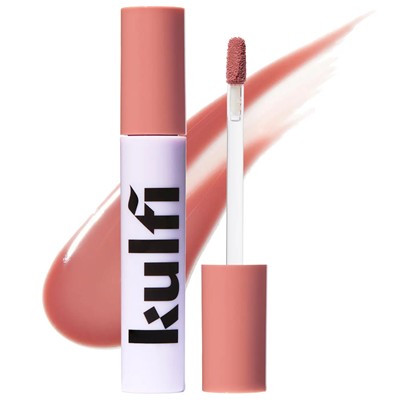 A tube of Kulfi Lassi Lips Lip Oil with swatch