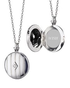 Monica Rich Kosann Sterling Silver Round Beaded Two Images Locket