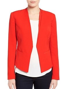 A woman wearing an Open Front Blazer