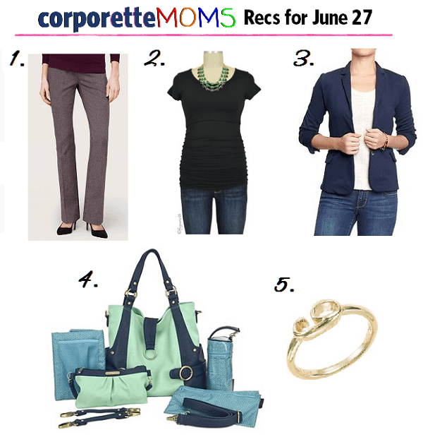 A collage of CorporetteMoms style recommendations