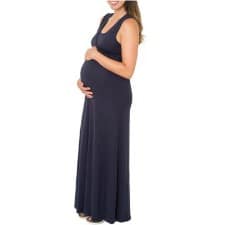 A woman wearing a Jersey Maternity/Nursing Dress.