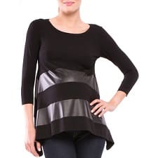 A woman wearing a Melissa Maternity Top.