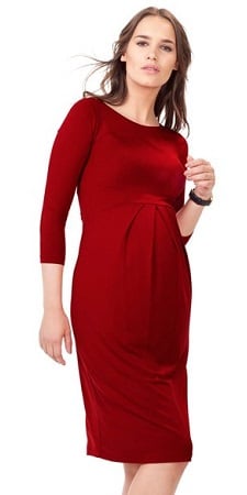 maternity workwear red dress