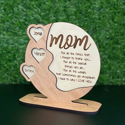 personalized wooden plaque for mother's day gift