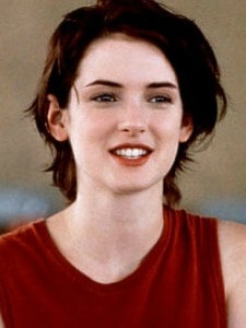 Winona Ryder smiling on the camera