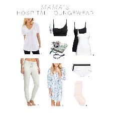 A collage of maternity hospital wear