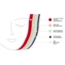 A picture of make-up guidelines with color legends.