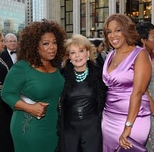 A picture of Gayle King, Barbara Walters and Oprah Winfrey.