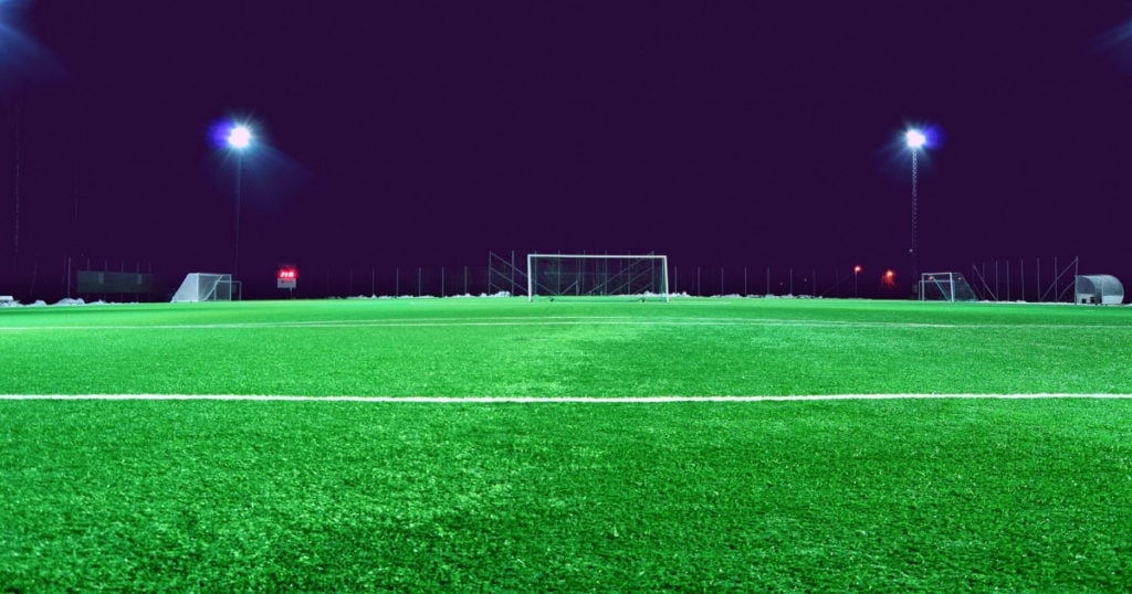 soccer field at night