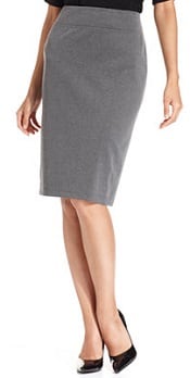 A woman wearing a Pull-On Pencil Skirt