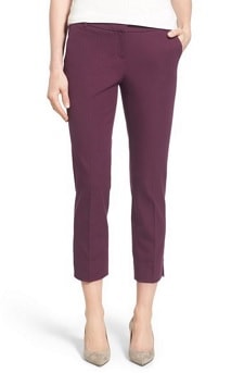 Purple Pants: Halogen Slim Stretch Cotton Blend Ankle Pants 