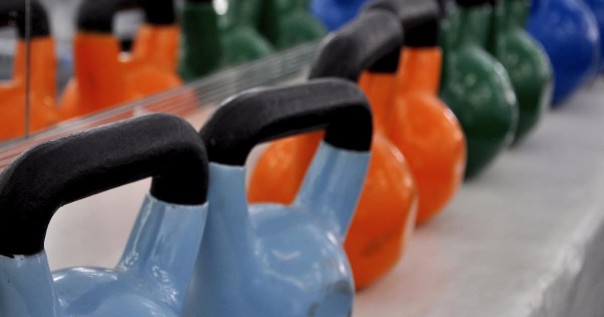 A set of kettlebells