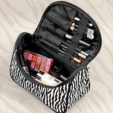 Sayoo Professional Makeup Bag Zebra Print Cosmetic Large Capacity Storage Case