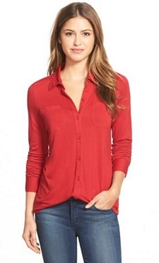 Caslon Long Sleeve Knit Shirt | CorporetteMoms