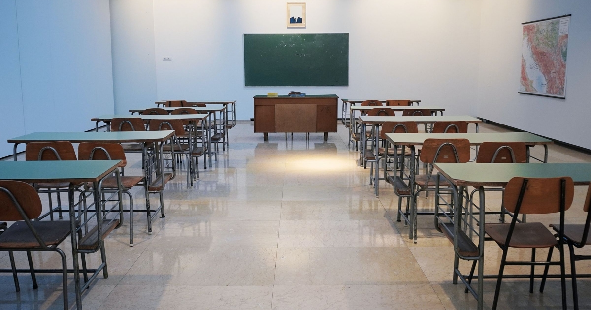 An empty school class room