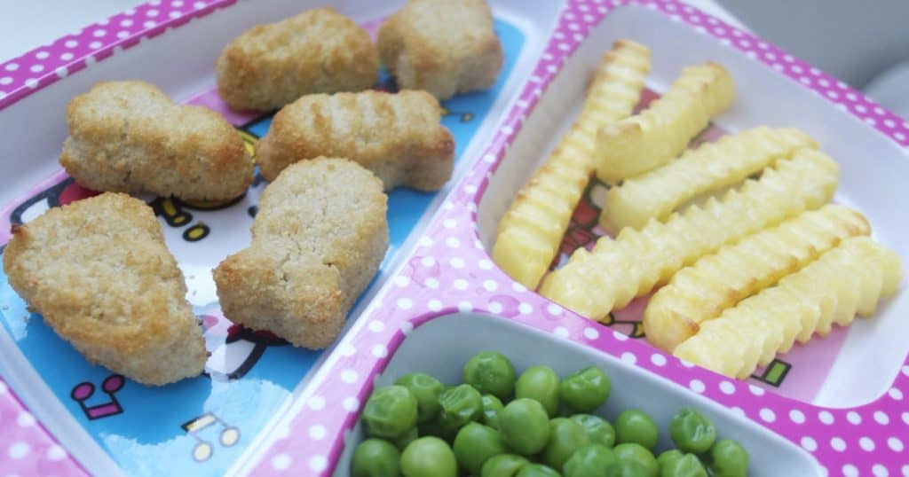 A plate full of food.