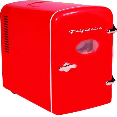 compact red refrigerator