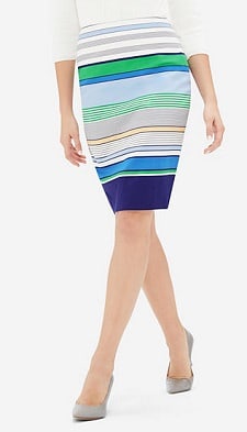 Striped Work Skirt: The Limited Floral Printed Pencil Skirt
