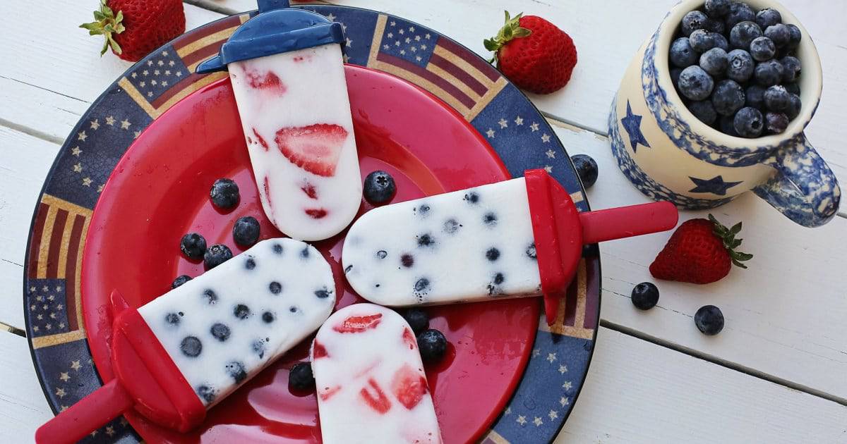 Homemade Healthy Ice Creams in Strawberry and Blueberry flavors