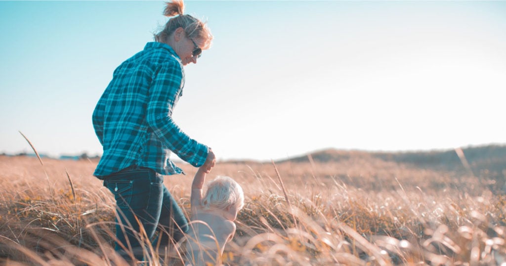 A woman spending quality time with her child