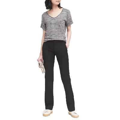 A woman wearing a Logan Trouser-Fit Washable Bi-Stretch Pant