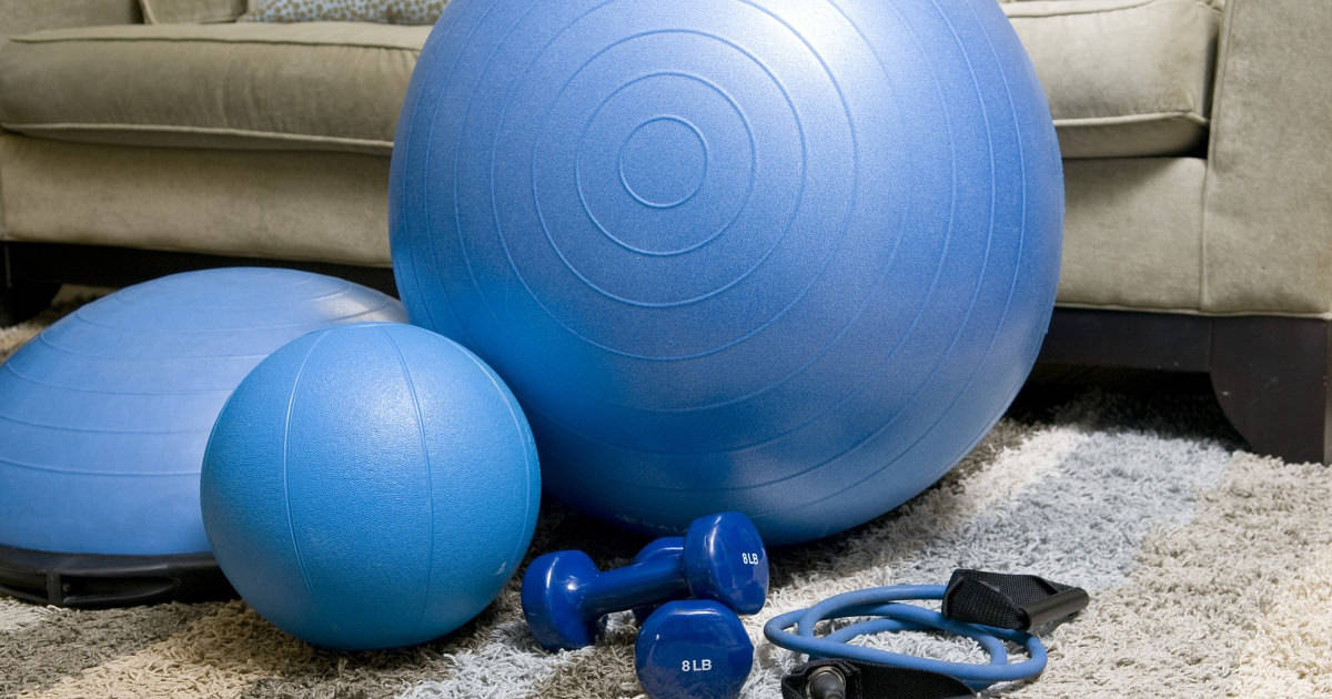 stock photo of home exercise equipment